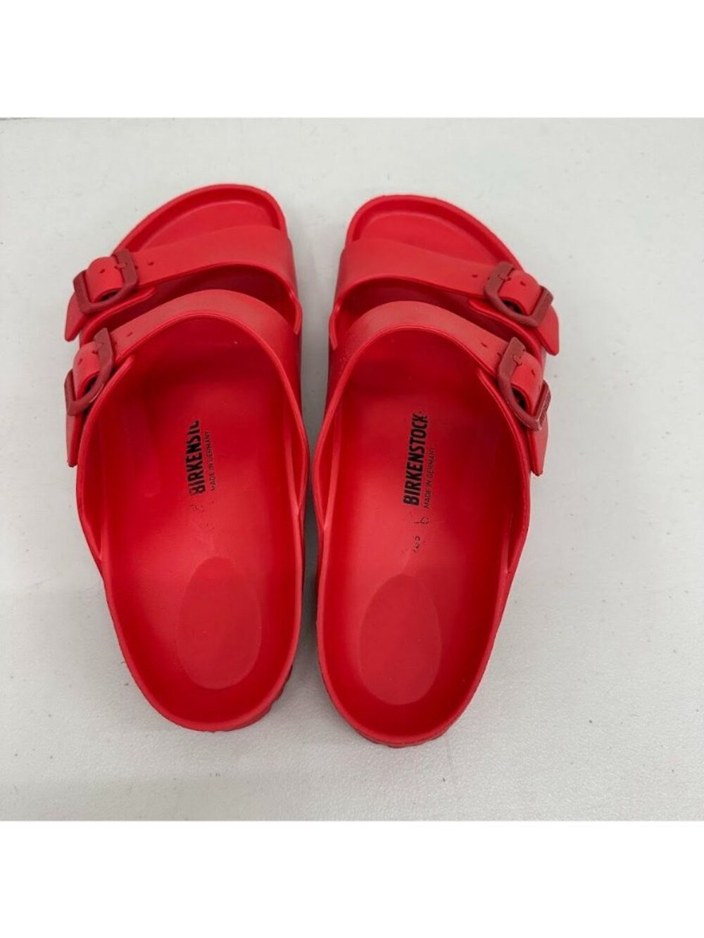 Birkenstock Arizona Eva Red Rubber Buckle Slide Sandals Shoes Mens size 44 US 11 - Picture 4 of 8